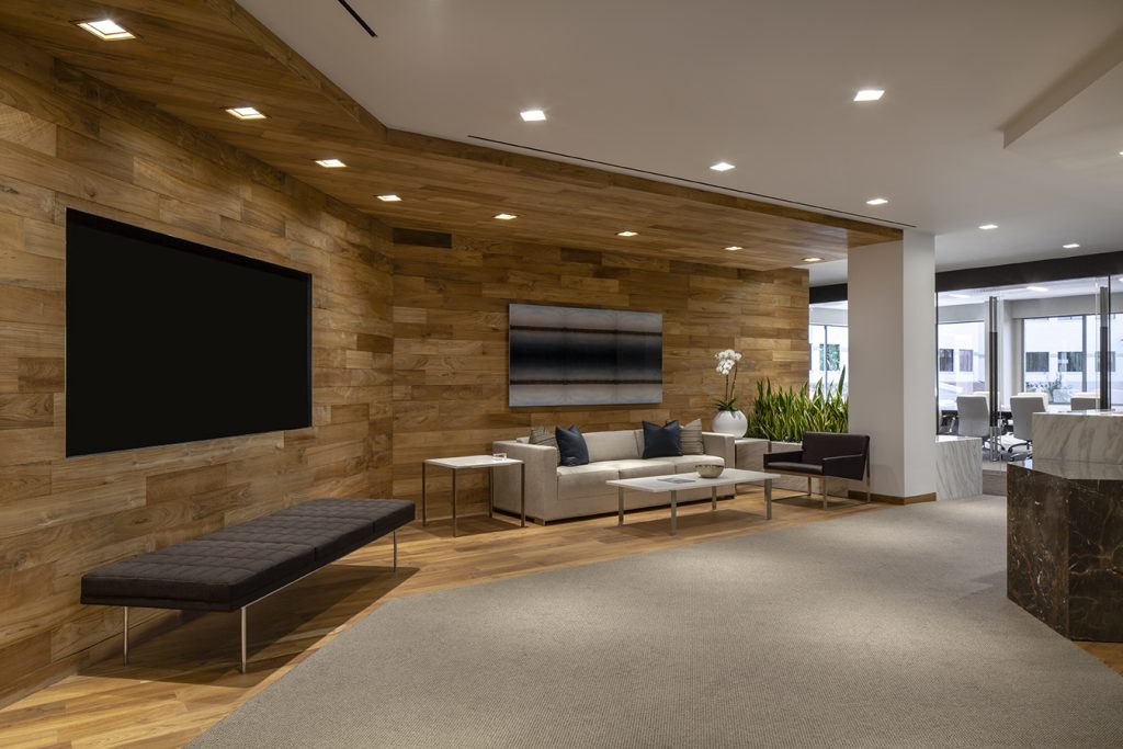 Westlake Village casual lobby interior design by Wirt Design
