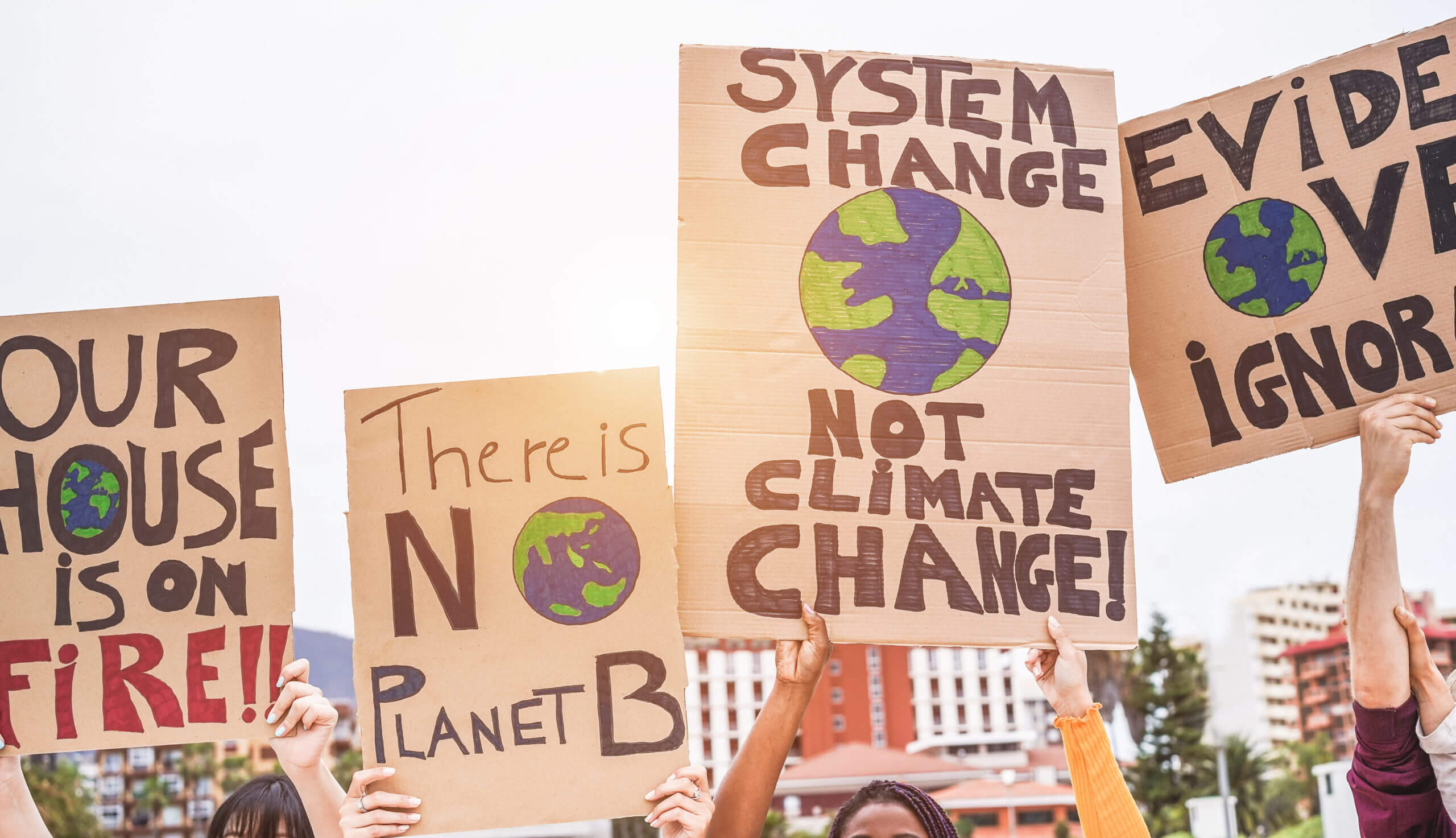 climate change posters - covid 19 and climate change concept image
